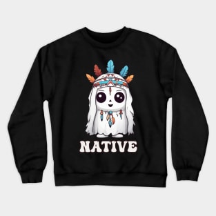 Kawaii Native American Indian Ghost Halloween Crewneck Sweatshirt